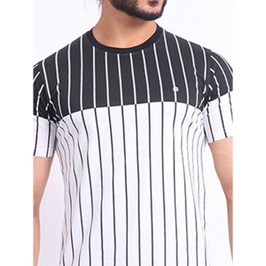 Generic Men's Casual Cotton Printed Round Neck Half Sleeve T-Shirt (White)
