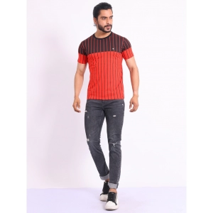 Generic Men's Casual Cotton Printed Round Neck Half Sleeve T-Shirt (Red)