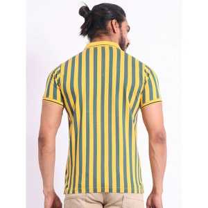 Generic Men's Casual Cotton Printed Polo Neck Half Sleeve T-Shirt (Mustard)