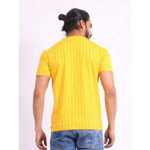 Generic Men's Casual Cotton Printed Round Neck Half Sleeve T-Shirt (Mustard)