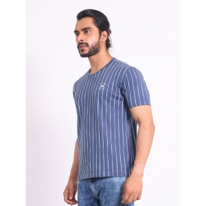 Generic Men's Casual Cotton Printed Round Neck Half Sleeve T-Shirt (Blue)