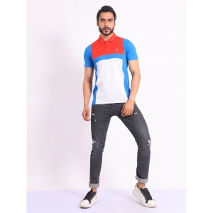 Generic Men's Casual Cotton Printed Polo Neck Half Sleeve T-Shirt (Red)