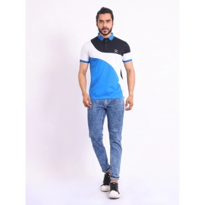 Generic Men's Casual Cotton Printed Polo Neck Half Sleeve T-Shirt (Black)