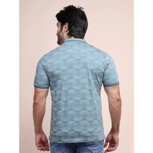 Generic Men's Casual Cotton Printed Polo Neck Half Sleeve T-Shirt (Grey)