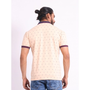 Generic Men's Casual Cotton Printed Polo Neck Half Sleeve T-Shirt (Peach)