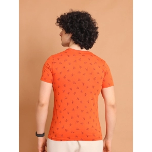 Generic Men's Casual Cotton Printed Round Neck Half Sleeve T-Shirt (Rust)