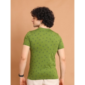 Generic Men's Casual Cotton Printed Round Neck Half Sleeve T-Shirt (Green)