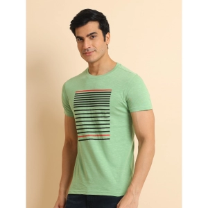 Generic Men's Casual Cotton Printed Round Neck Half Sleeve T-Shirt (Green)
