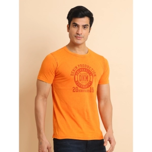 Generic Men's Casual Cotton Printed Round Neck Half Sleeve T-Shirt (Rust)