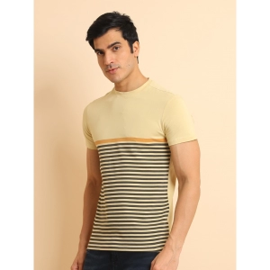 Generic Men's Casual Cotton Printed Round Neck Half Sleeve T-Shirt (Brown)