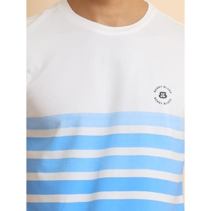 Generic Men's Casual Cotton Printed Round Neck Half Sleeve T-Shirt (Blue)