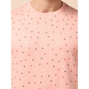 Generic Men's Casual Cotton Printed Round Neck Full Sleeve Sweat T-Shirt (Peach)