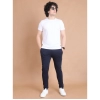 Men's Casual Cotton Striped Full Length Track Pant (Navy)