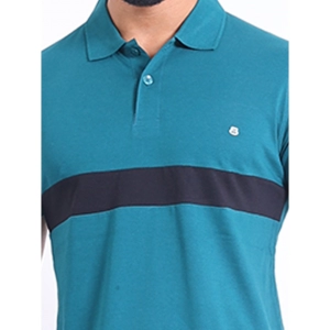 Generic Men's Casual Cotton Printed Polo Neck Half Sleeve T-Shirt (Green)