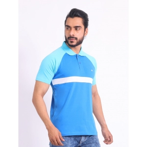 Generic Men's Casual Cotton Printed Polo Neck Half Sleeve T-Shirt (Skyblue)