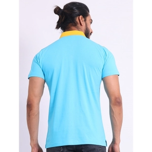 Generic Men's Casual Cotton Printed Polo Neck Half Sleeve T-Shirt (Skyblue)