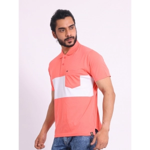 Generic Men's Casual Cotton Printed Polo Neck Half Sleeve T-Shirt (Pink)