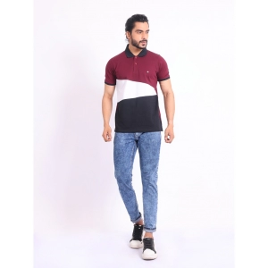 Generic Men's Casual Cotton Printed Polo Neck Half Sleeve T-Shirt (Multicolor)