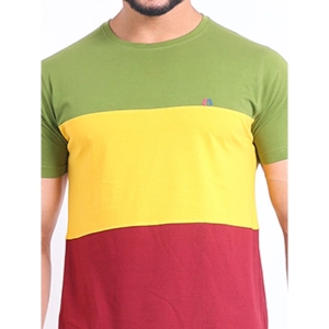 Generic Men's Casual Cotton Printed Round Neck Half Sleeve T-Shirt (Multicolor)
