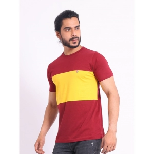 Generic Men's Casual Cotton Printed Round Neck Half Sleeve T-Shirt (Maroon)