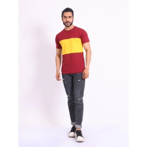 Generic Men's Casual Cotton Printed Round Neck Half Sleeve T-Shirt (Maroon)