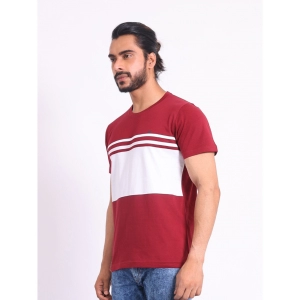 Generic Men's Casual Cotton Printed Round Neck Half Sleeve T-Shirt (Maroon)