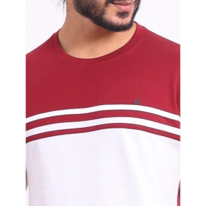 Generic Men's Casual Cotton Printed Round Neck Half Sleeve T-Shirt (Maroon)