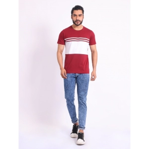 Generic Men's Casual Cotton Printed Round Neck Half Sleeve T-Shirt (Maroon)