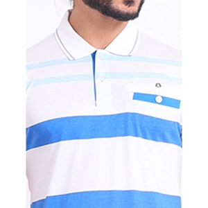 Generic Men's Casual Cotton Printed Polo Neck Half Sleeve T-Shirt (White)