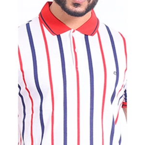 Generic Men's Casual Cotton Printed Polo Neck Half Sleeve T-Shirt (White)