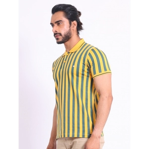 Generic Men's Casual Cotton Printed Polo Neck Half Sleeve T-Shirt (Mustard)