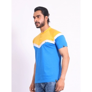 Generic Men's Casual Cotton Printed Polo Neck Half Sleeve T-Shirt (Inkblue)