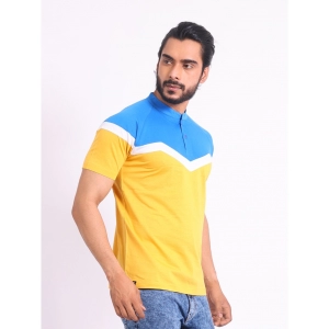 Generic Men's Casual Cotton Printed Polo Neck Half Sleeve T-Shirt (Yellow)