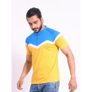 Generic Men's Casual Cotton Printed Polo Neck Half Sleeve T-Shirt (Yellow)