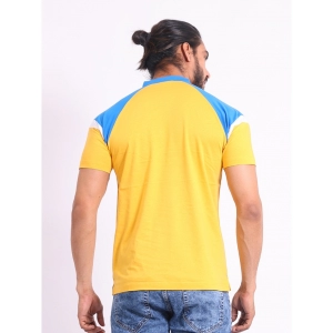 Generic Men's Casual Cotton Printed Polo Neck Half Sleeve T-Shirt (Yellow)