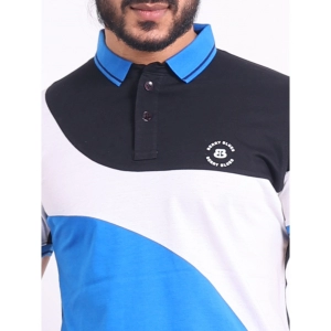 Generic Men's Casual Cotton Printed Polo Neck Half Sleeve T-Shirt (Black)