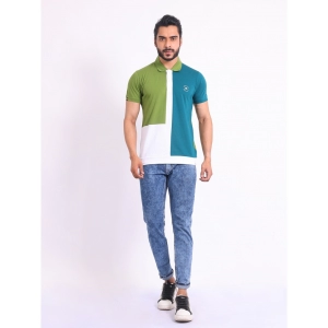 Generic Men's Casual Cotton Printed Polo Neck Half Sleeve T-Shirt (Multicolor)