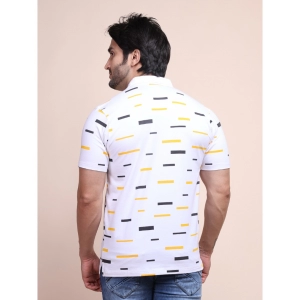 Generic Men's Casual Cotton Printed Polo Neck Half Sleeve T-Shirt (White)
