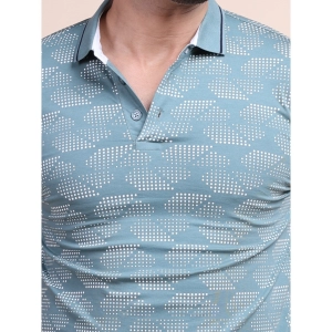 Generic Men's Casual Cotton Printed Polo Neck Half Sleeve T-Shirt (Grey)