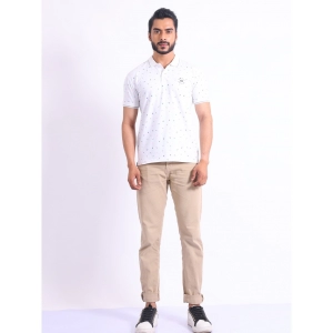 Generic Men's Casual Cotton Printed Polo Neck Half Sleeve T-Shirt (White)