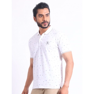 Generic Men's Casual Cotton Printed Polo Neck Half Sleeve T-Shirt (White)