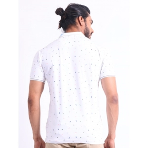Generic Men's Casual Cotton Printed Polo Neck Half Sleeve T-Shirt (White)