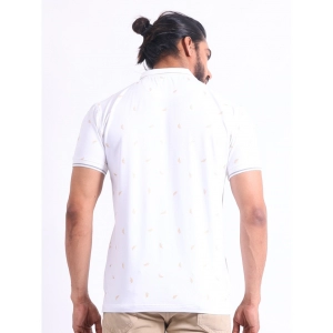 Generic Men's Casual Cotton Printed Polo Neck Half Sleeve T-Shirt (White)