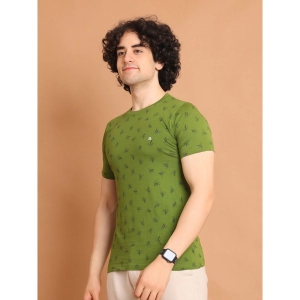 Generic Men's Casual Cotton Printed Round Neck Half Sleeve T-Shirt (Green)