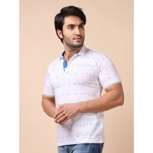Generic Men's Casual Cotton Printed Polo Neck Half Sleeve T-Shirt (White)