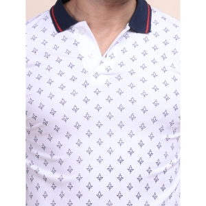 Generic Men's Casual Cotton Printed Polo Neck Half Sleeve T-Shirt (White)