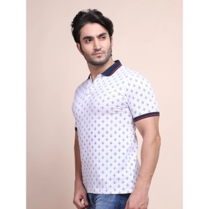 Generic Men's Casual Cotton Printed Polo Neck Half Sleeve T-Shirt (White)