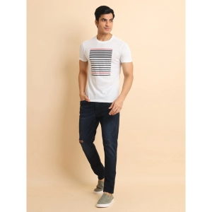 Generic Men's Casual Cotton Printed Round Neck Half Sleeve T-Shirt (White)