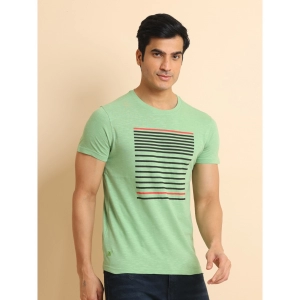 Generic Men's Casual Cotton Printed Round Neck Half Sleeve T-Shirt (Green)