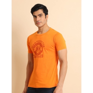 Generic Men's Casual Cotton Printed Round Neck Half Sleeve T-Shirt (Rust)
